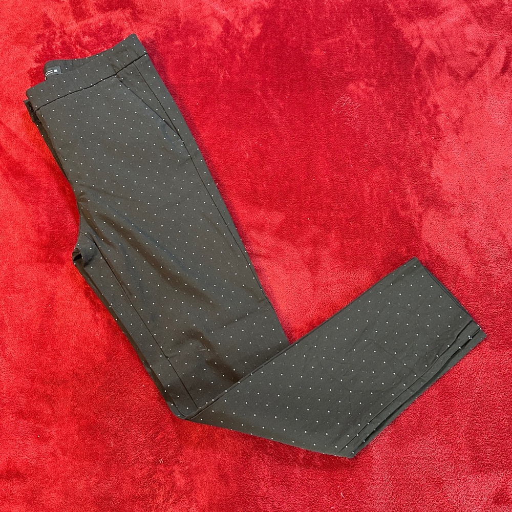 Zara Womens Black‎ Polka Dot Slim Fit Dress Pants Trousers Size Small S